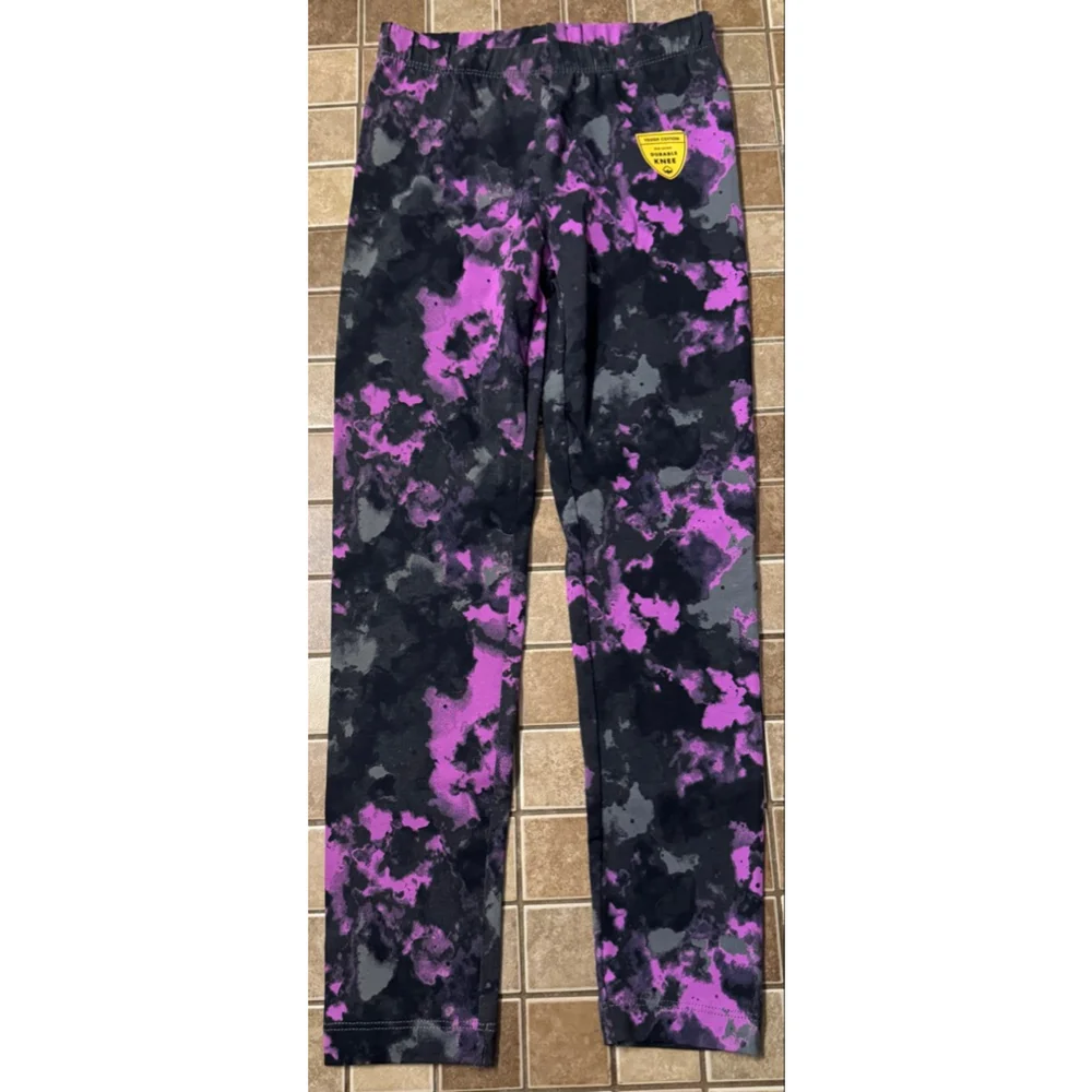 Girls Cat & Jack Leggings S Black Purple Tie-Dye